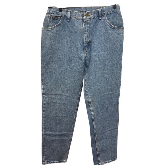 Vintage Wrangler Womens Size 14 X 32 100% Cotton High Waist Denim Blue Jeans - Picture 1 of 5